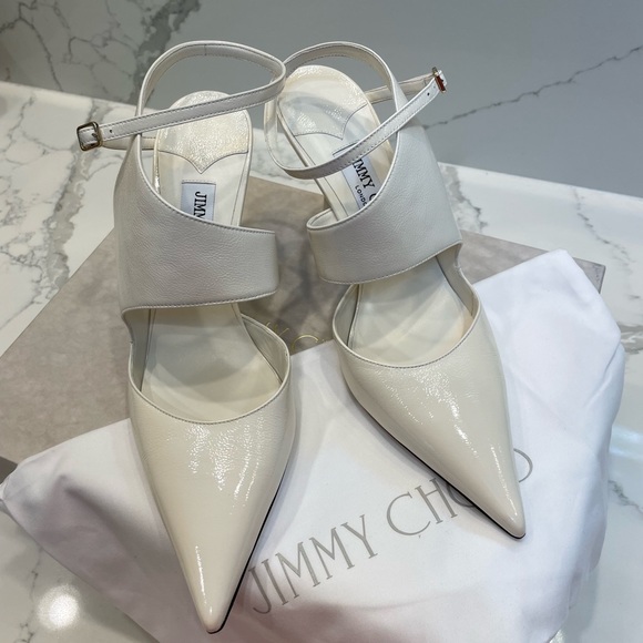 JIMMY CHOO Traci 90mm Cutout Leather Pumps 9.B/39 EU $850 - Picture 12 of 14